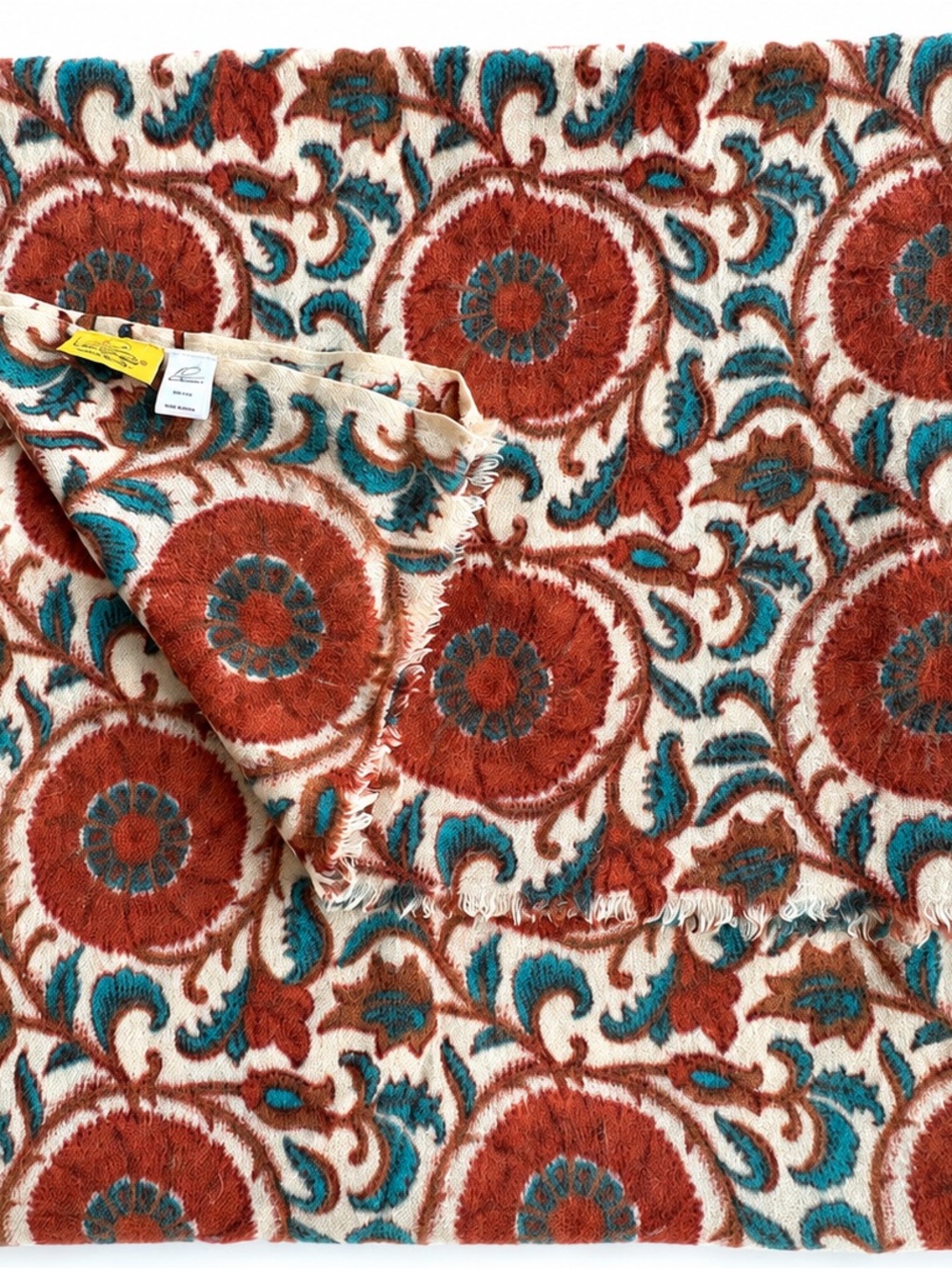 Roberta Roller Rabbit 100% Wool Oversized Floral Wrap Scarf - Picture 3 of 9